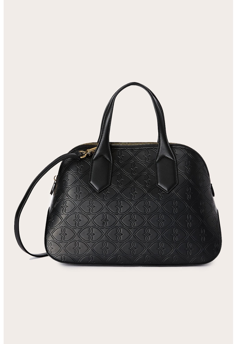 Geanta duffle din piele ecologica cu model gravat