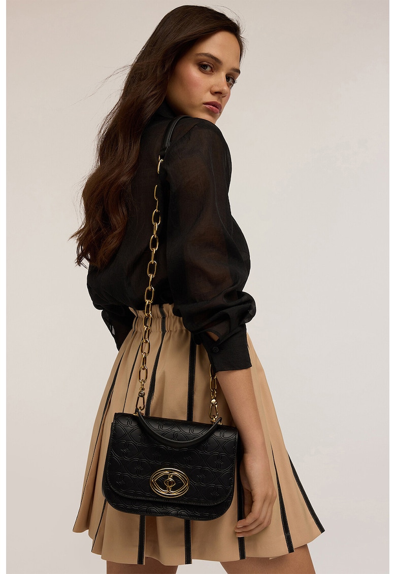 Geanta crossbody din piele ecologica cu bareta detasabila din lant