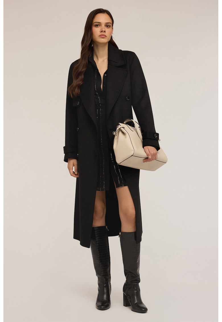 Palton lung cu nasturi