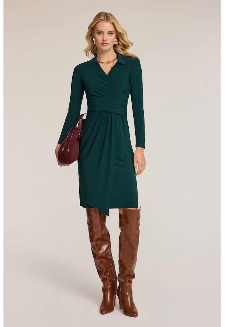 Rochie petrecuta midi - Verde englez