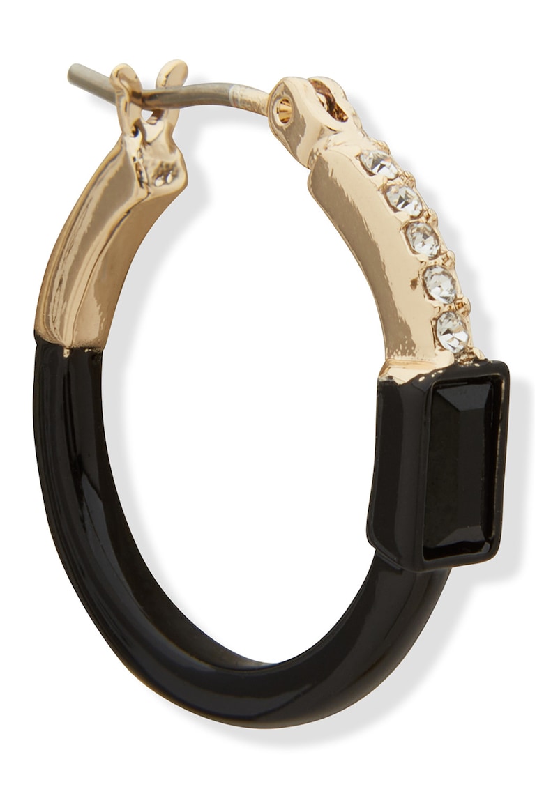 Cercei cu model in doua tonuri si pietre din sticla