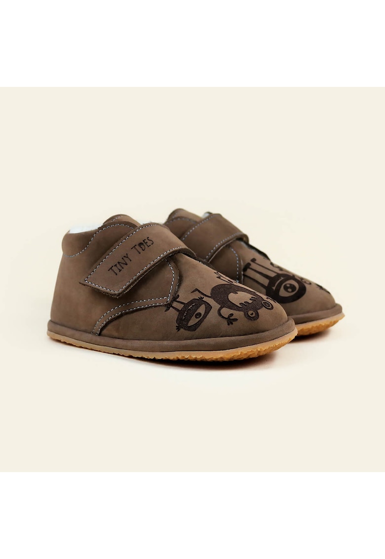 Ghete Barefoot din piele nabuc - Maro