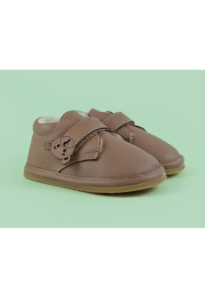 Tiny Toes Ghete Barefoot din piele naturala Lotso - Maro