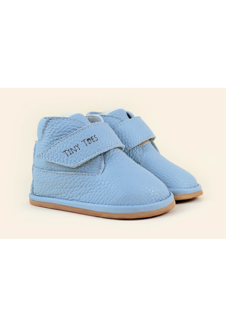 Tiny Toes Ghete Barefoot din piele naturala - Toff - Albastru - Albastru