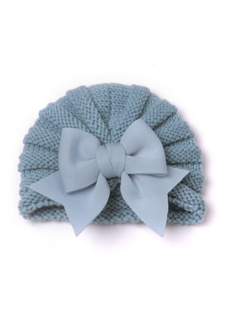 Caciula tip turban Model AL 29760 cu fundita - Fete - 6-9 luni - Bleu