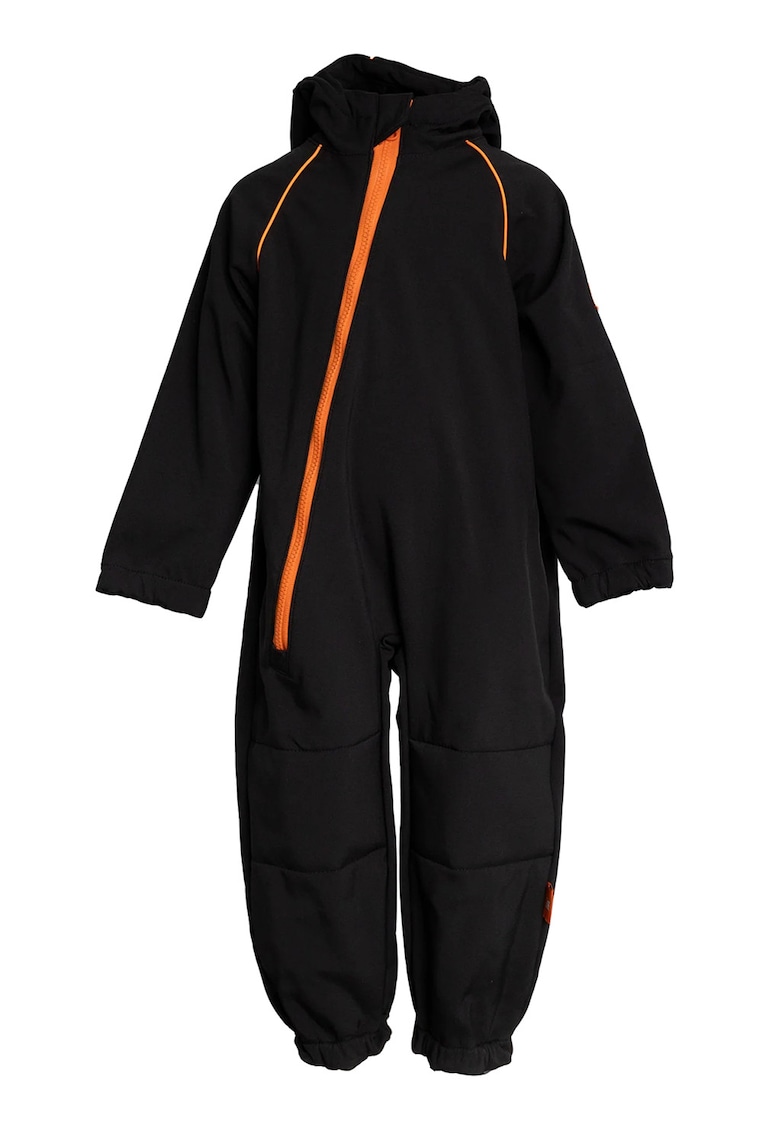 Salopeta impermeabila cu gluga Softshell - Negru/Portocaliu