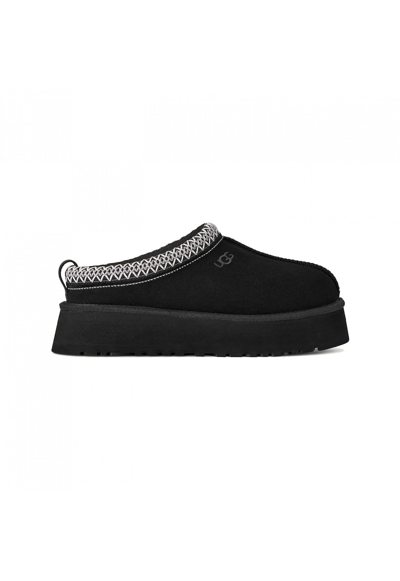 Ugg Saboti din piele intoarsa cu model uni Tazz - Negru