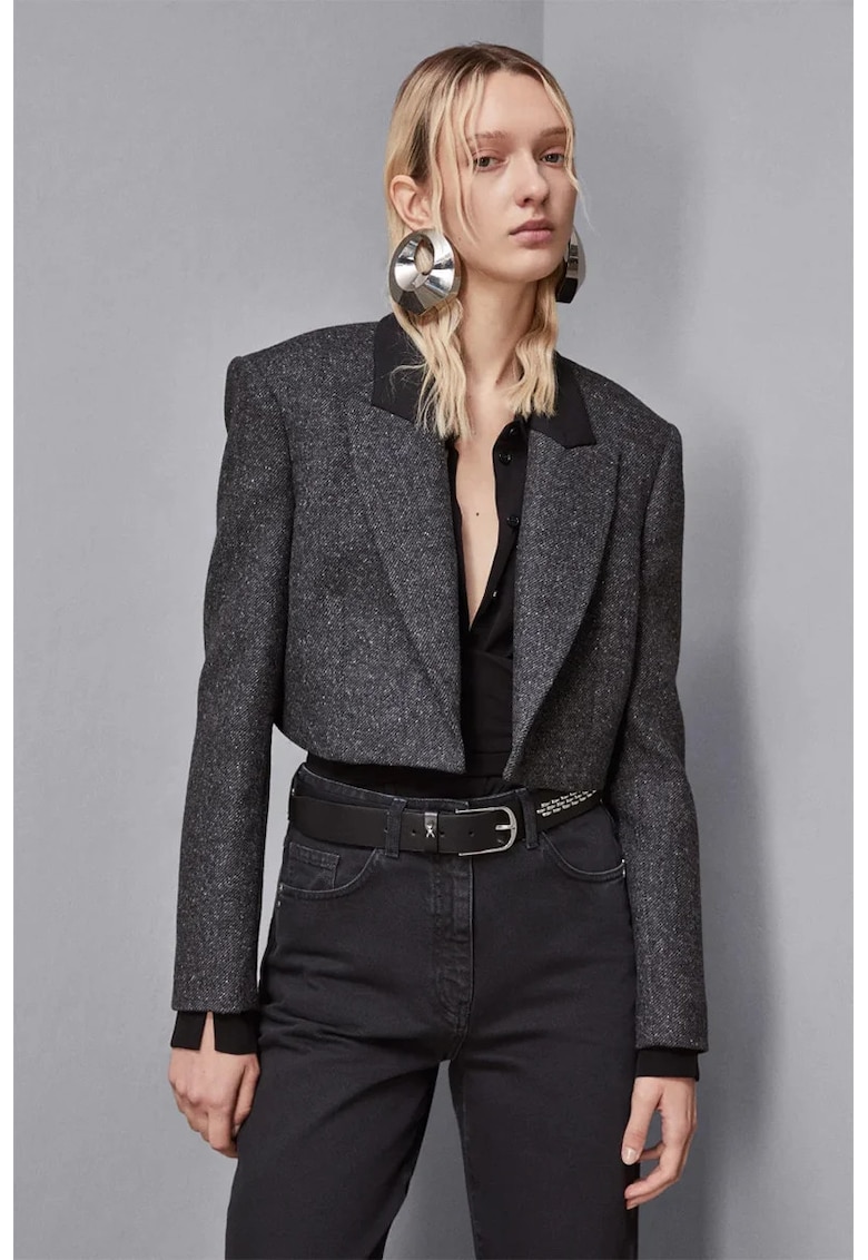 Sacou crop cu inchidere prin capse