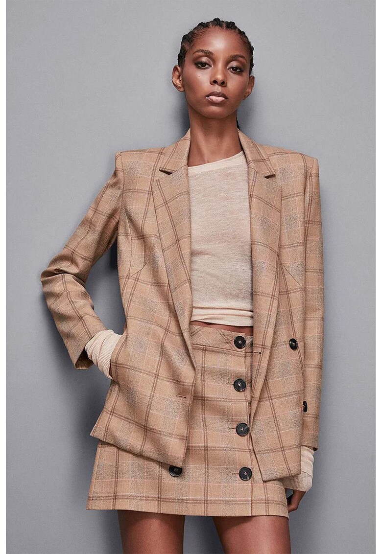 Sacou regular fit cu imprimeu în dungi - Maro
