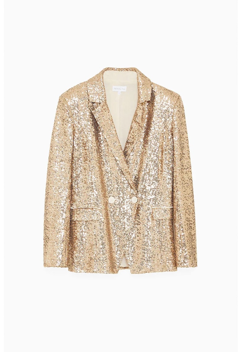 Sacou regular-fit din paiete cu inchidere la doua randuri de nasturi