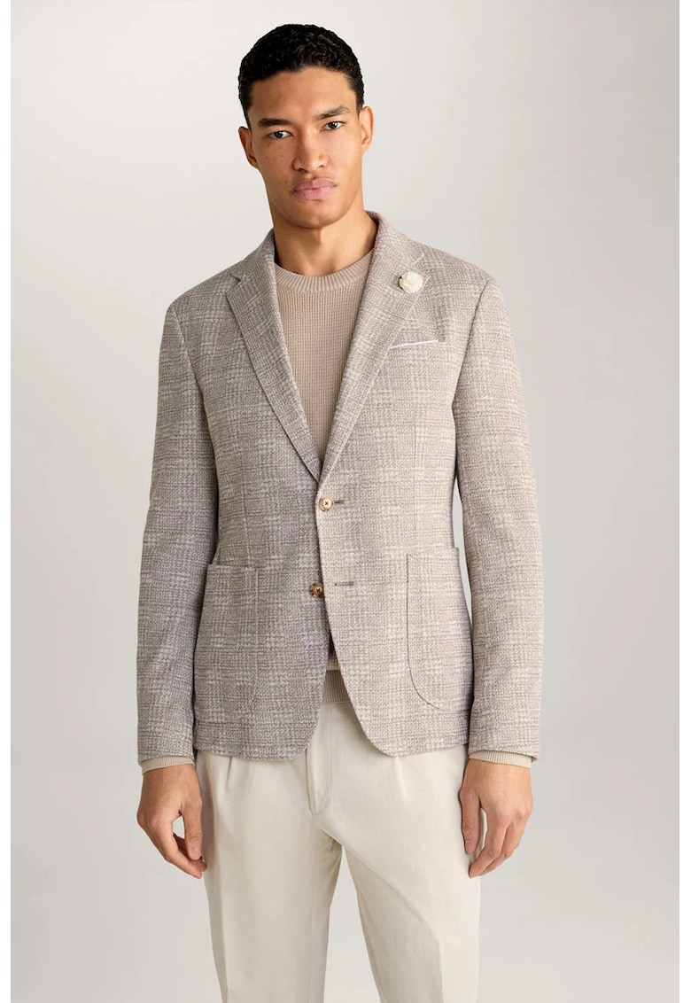 Sacou regular fit cu închidere la un singur rând de nasturi JP4