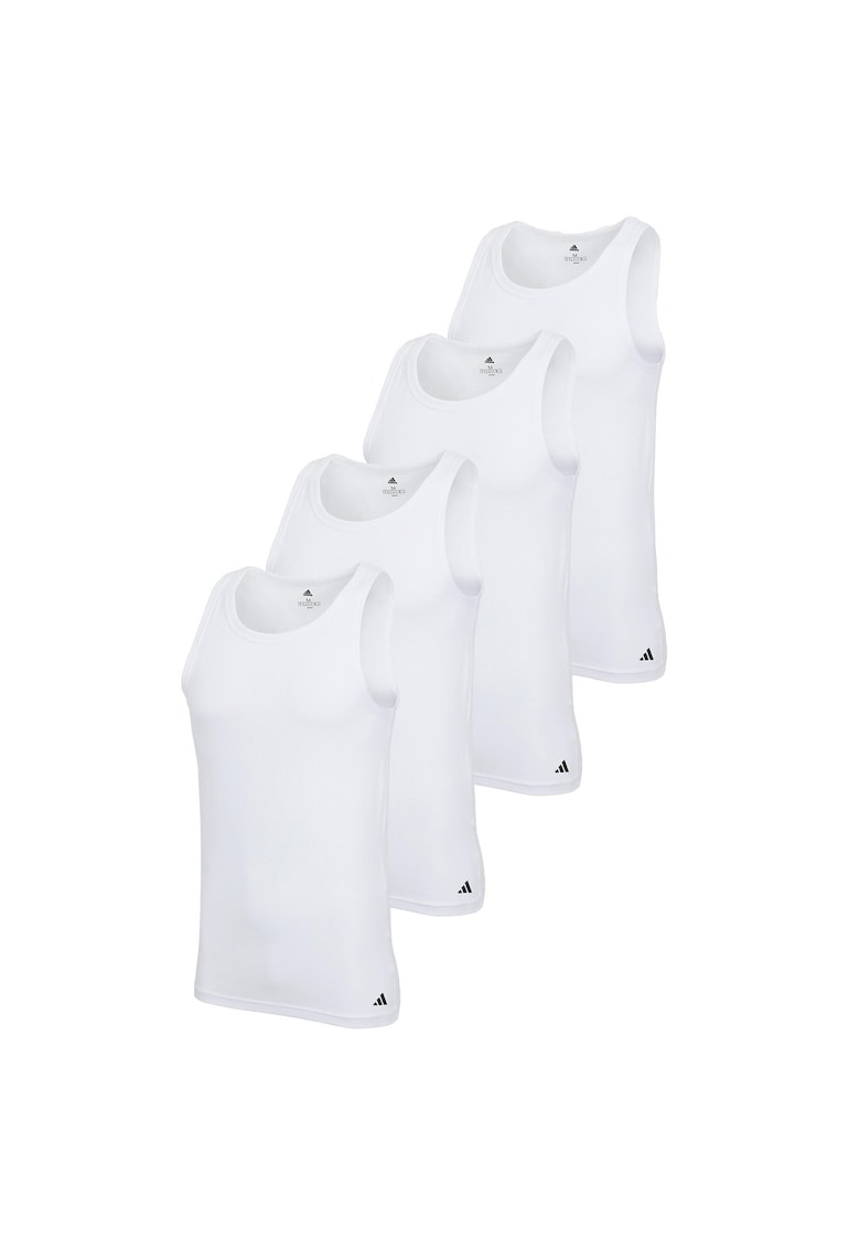 Set de top-uri slim fit - 4 perechi - Alb