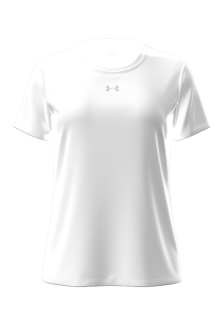 Tricou cu decolteu la baza gatului si logo discret - Alb optic