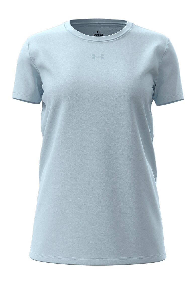 Tricou cu decolteu la baza gatului si logo discret - Albastru pastel