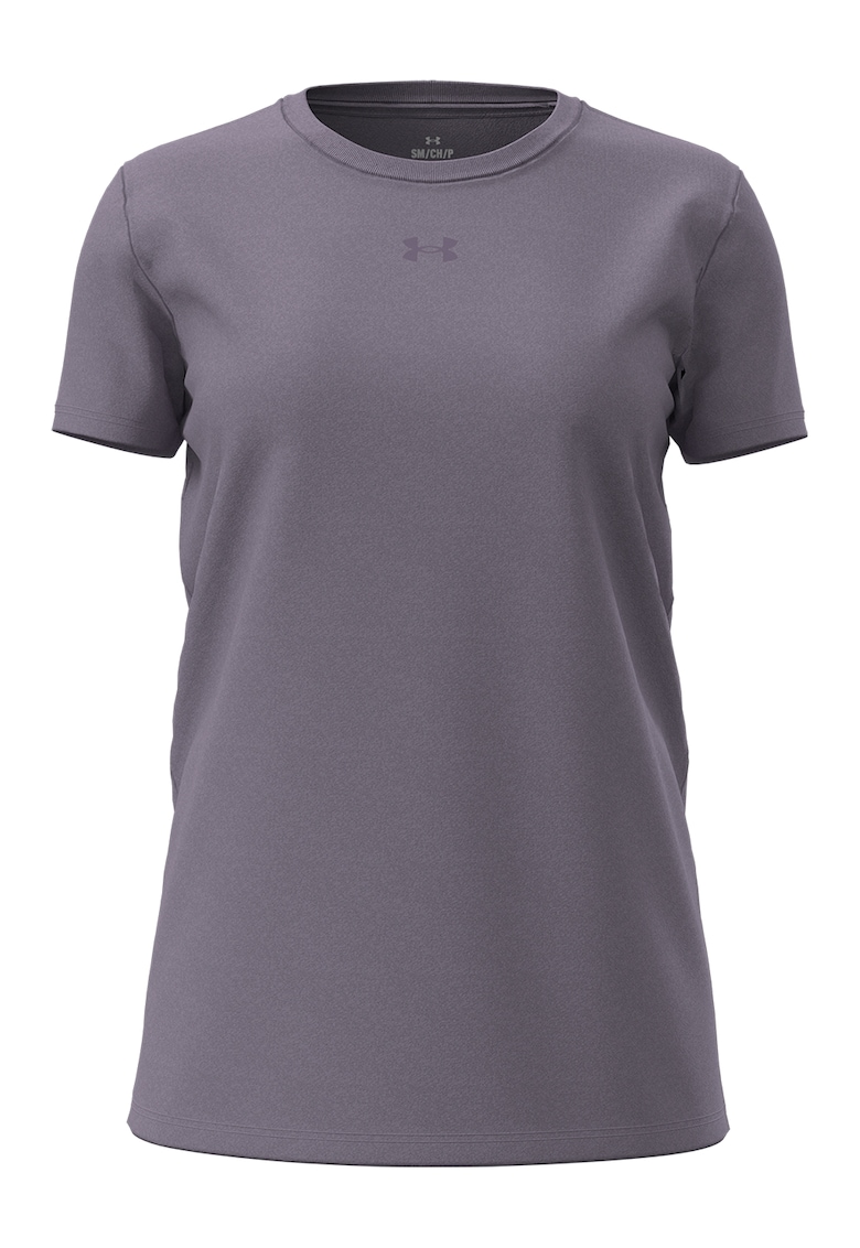 Tricou cu decolteu la baza gatului si logo discret - Lila pal