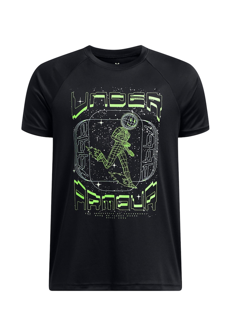 Tricou cu decolteu la baza gatului si imprimeu grafic