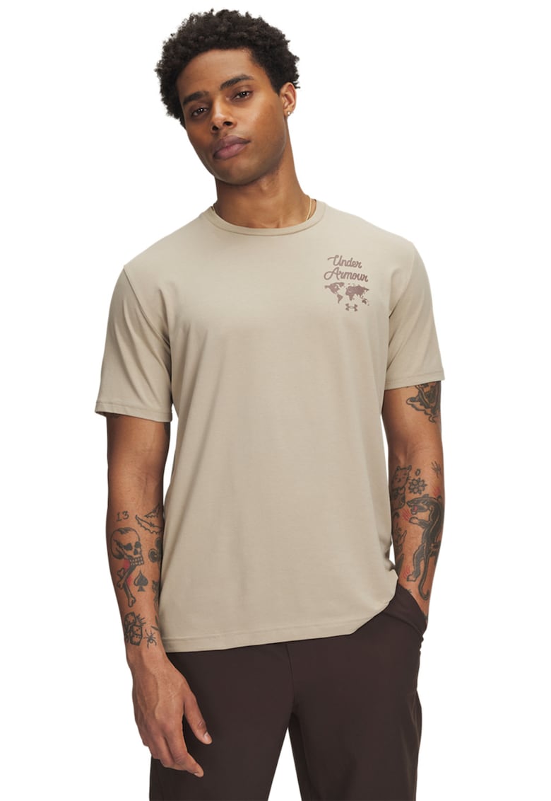 Tricou cu logo si imprimeu pe spate Sports