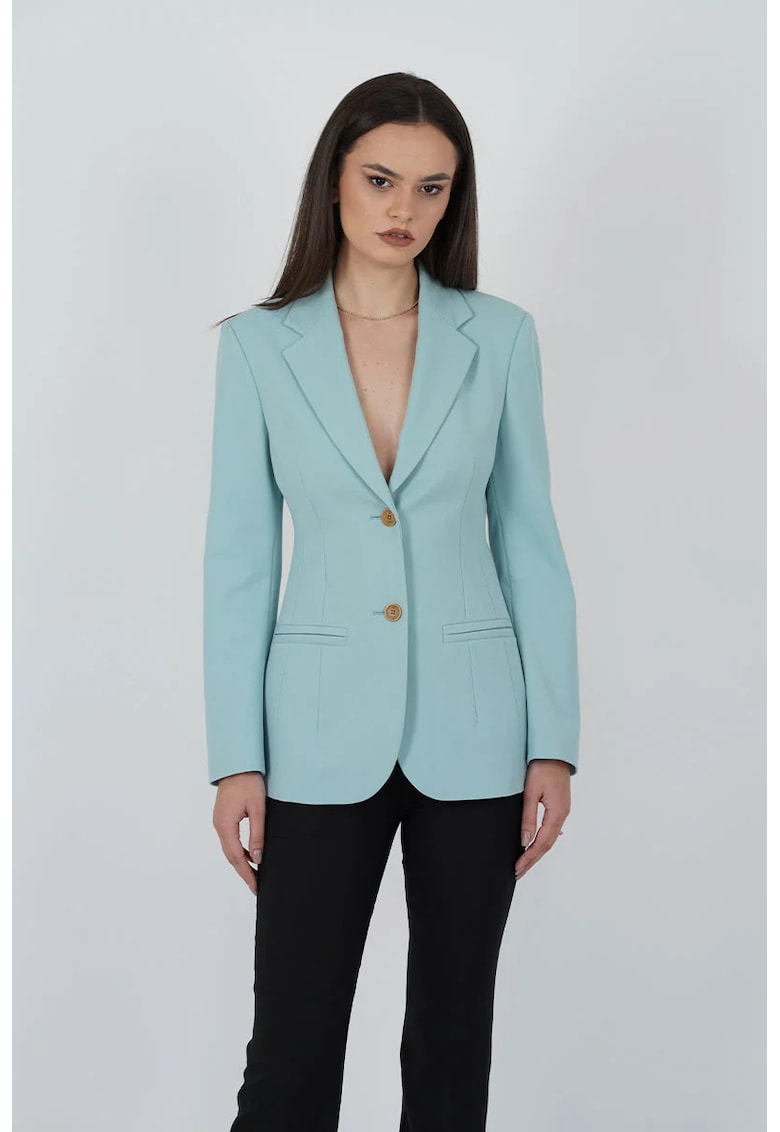 Sacou mulat pe corp cu inchidere la un singur rand de nasturi