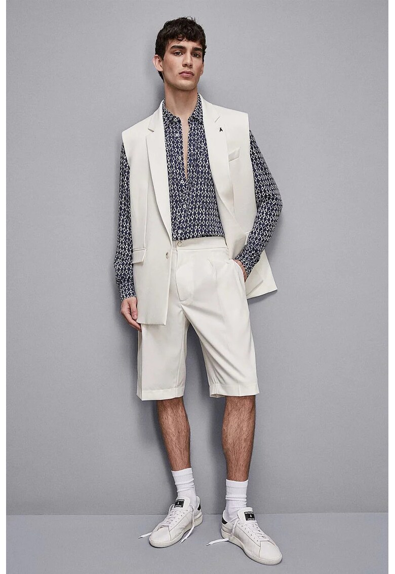 Sacou regular fit cu închidere la un singur rând de nasturi PP7 - Alb