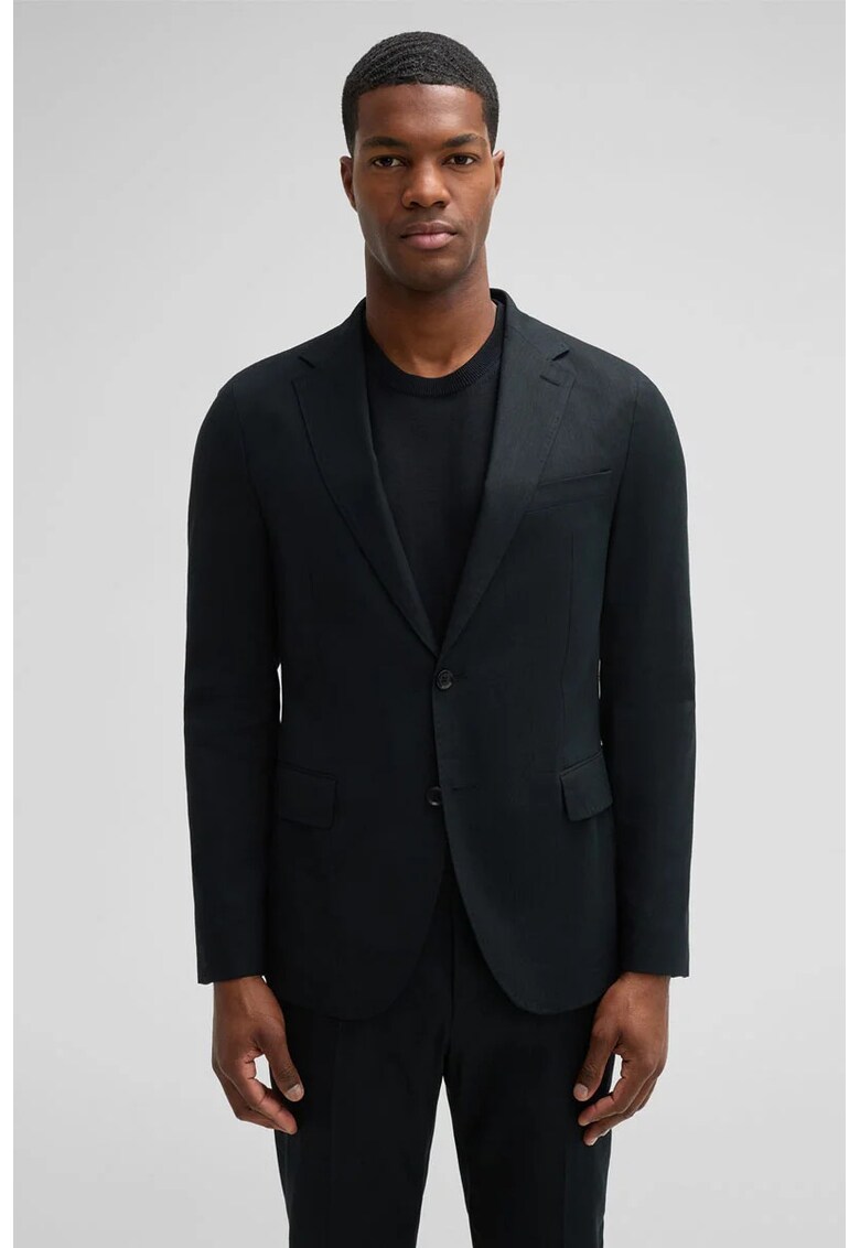 Sacou regular cu inchidere la un singur rand de nasturi STR1 - Negru