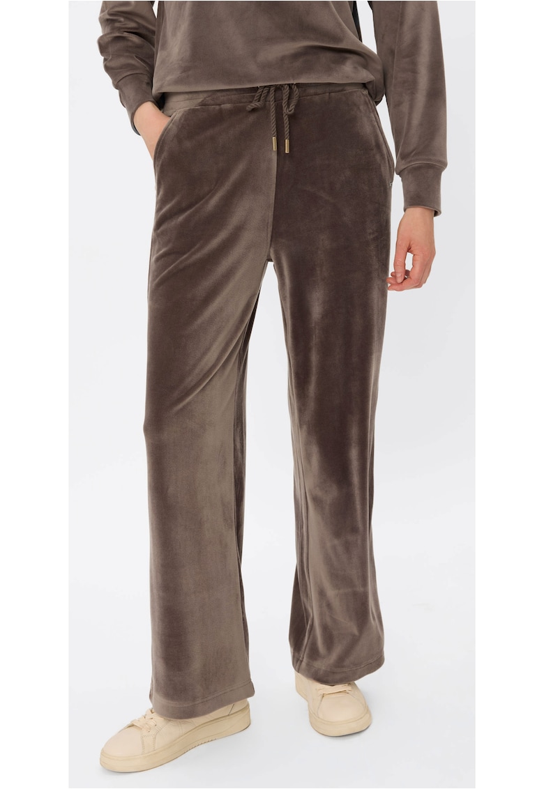 Pantaloni de trening din velur cu croiala ampla - N-Case - Maro