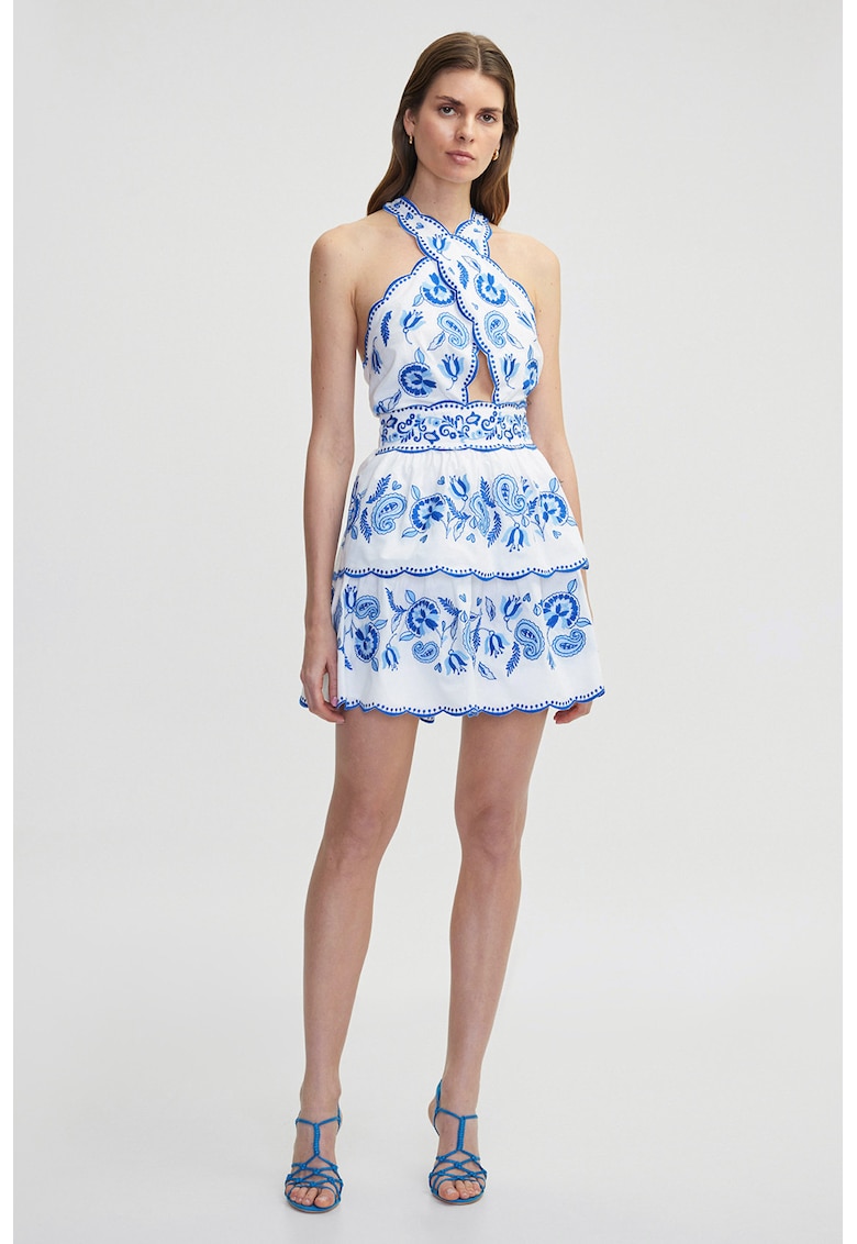 Rochie cu broderie si bretele incurcisate