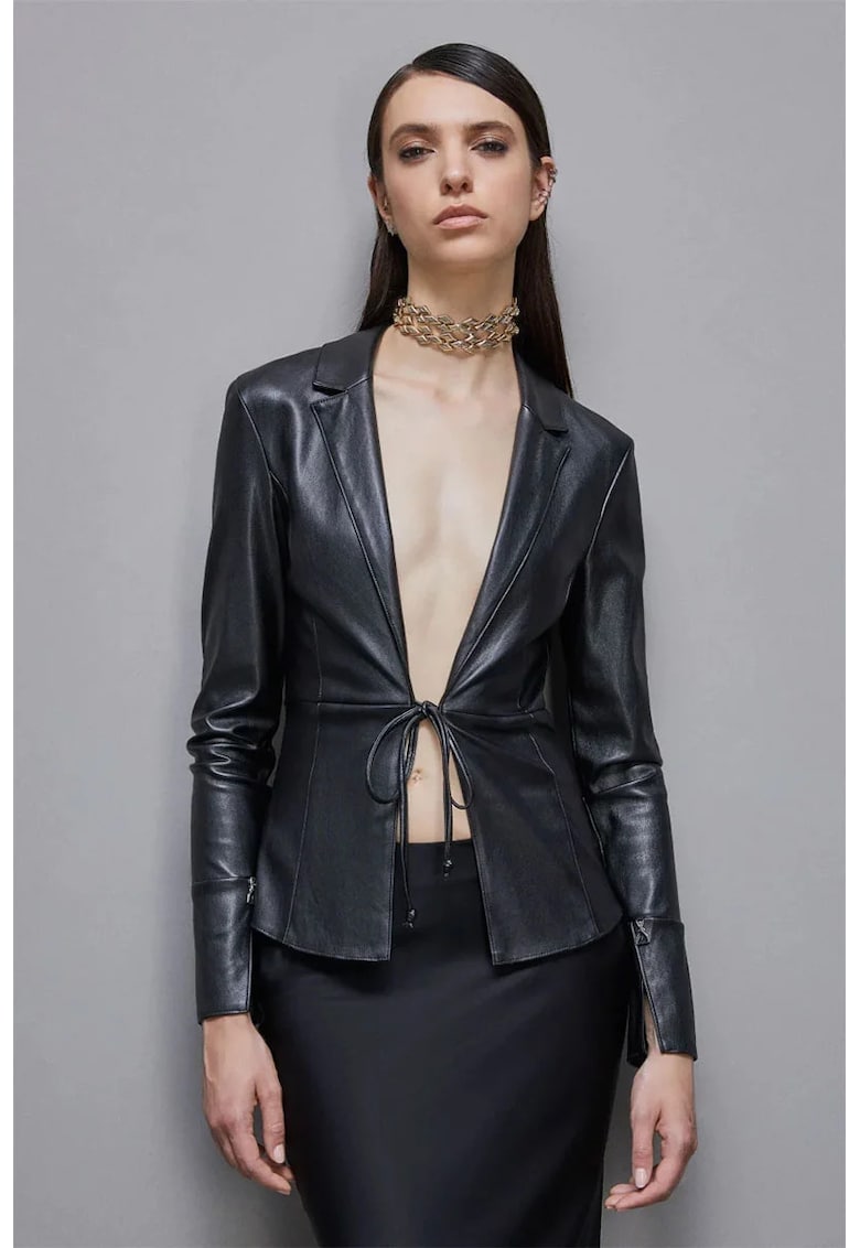 Sacou cambrat - slim fit cu inchidere prin snur