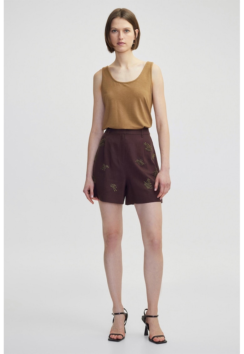 Pantaloni scurti din lyocell si in