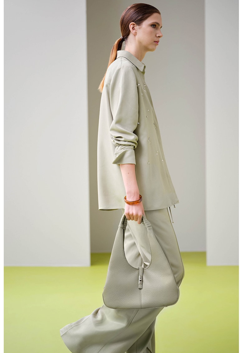 Pantaloni lungi cu croiala dreapta si model uni