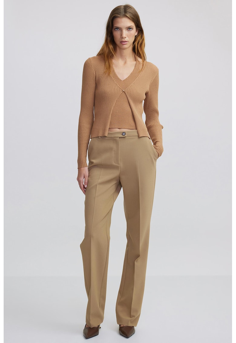 Pulover cu model 2in 1 - Maro deschis