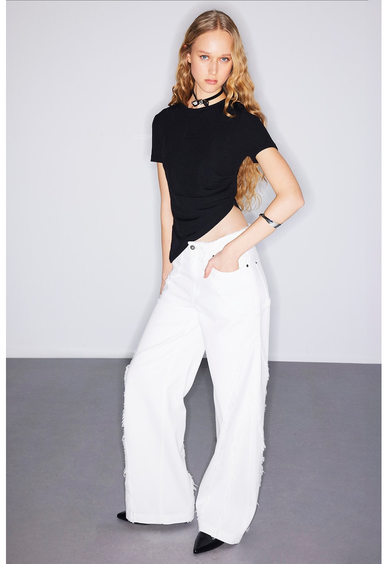 Blugi cu croiala ampla - Alb
