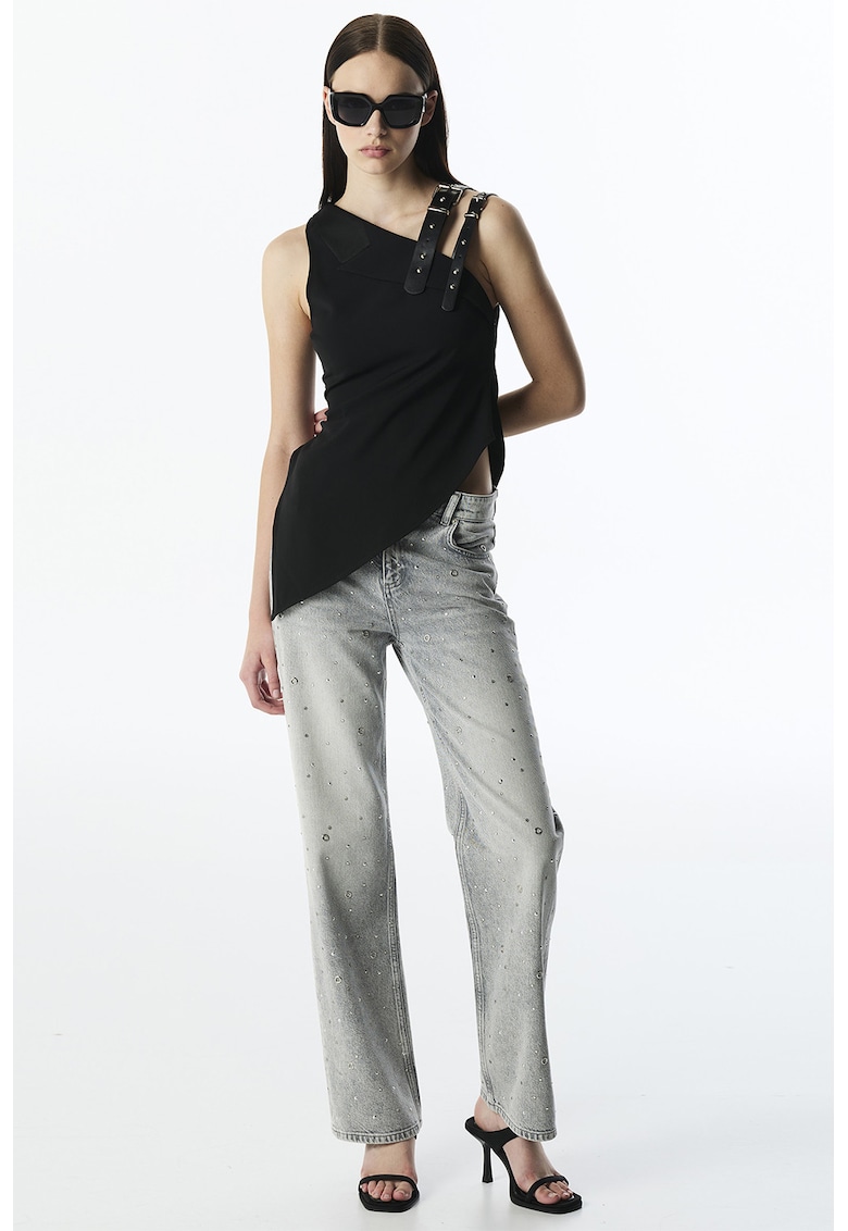 Blugi drepti cu strasuri