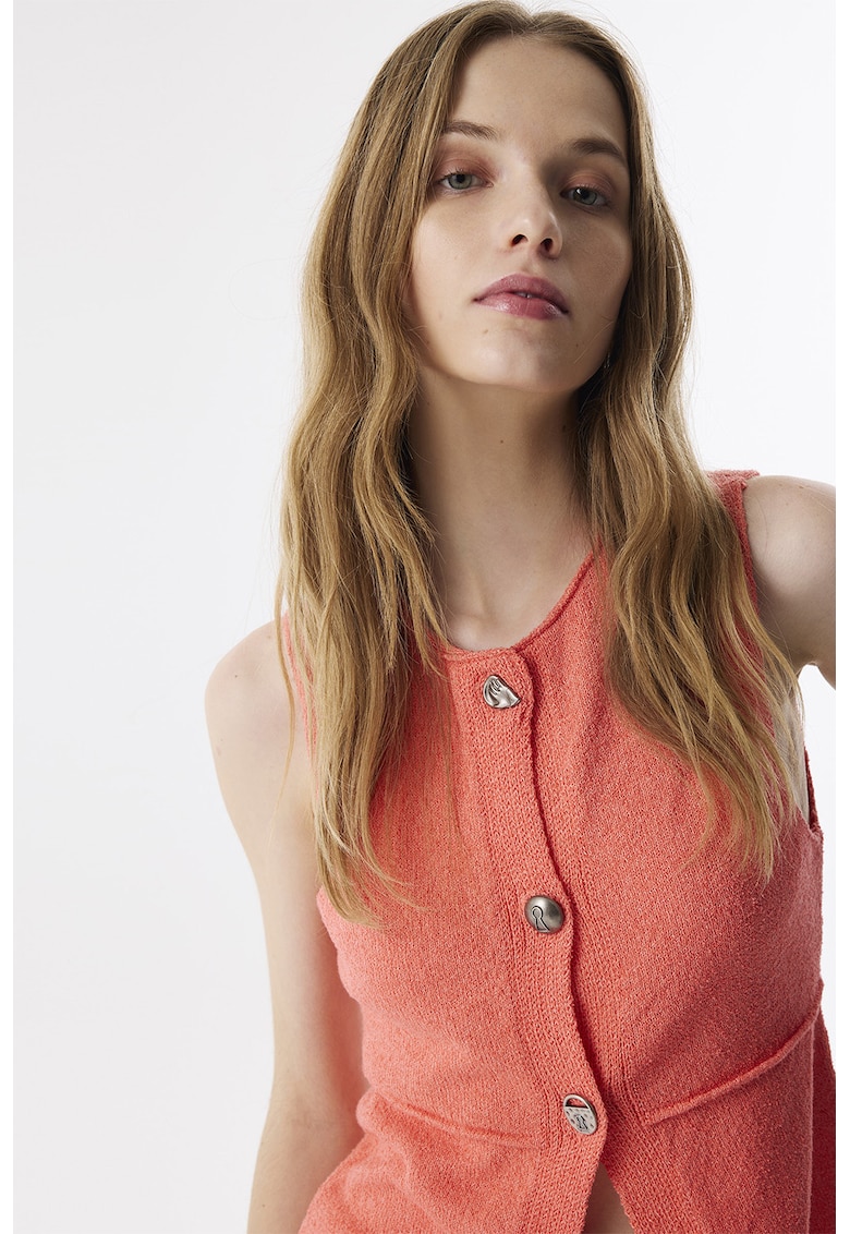 Vesta cu nasturi si decolteu rotund Vesta cu nasturi si decolteu rotund