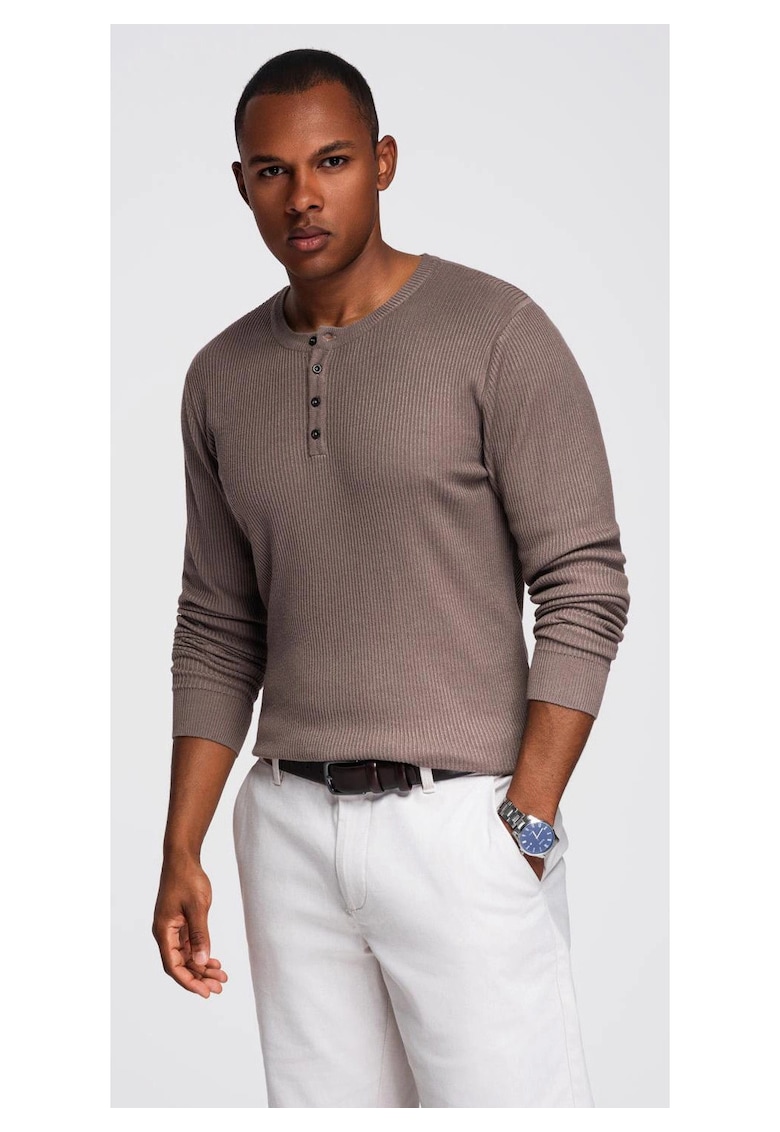 Pulover cu nasturi la gat  OM-SWSW-0182