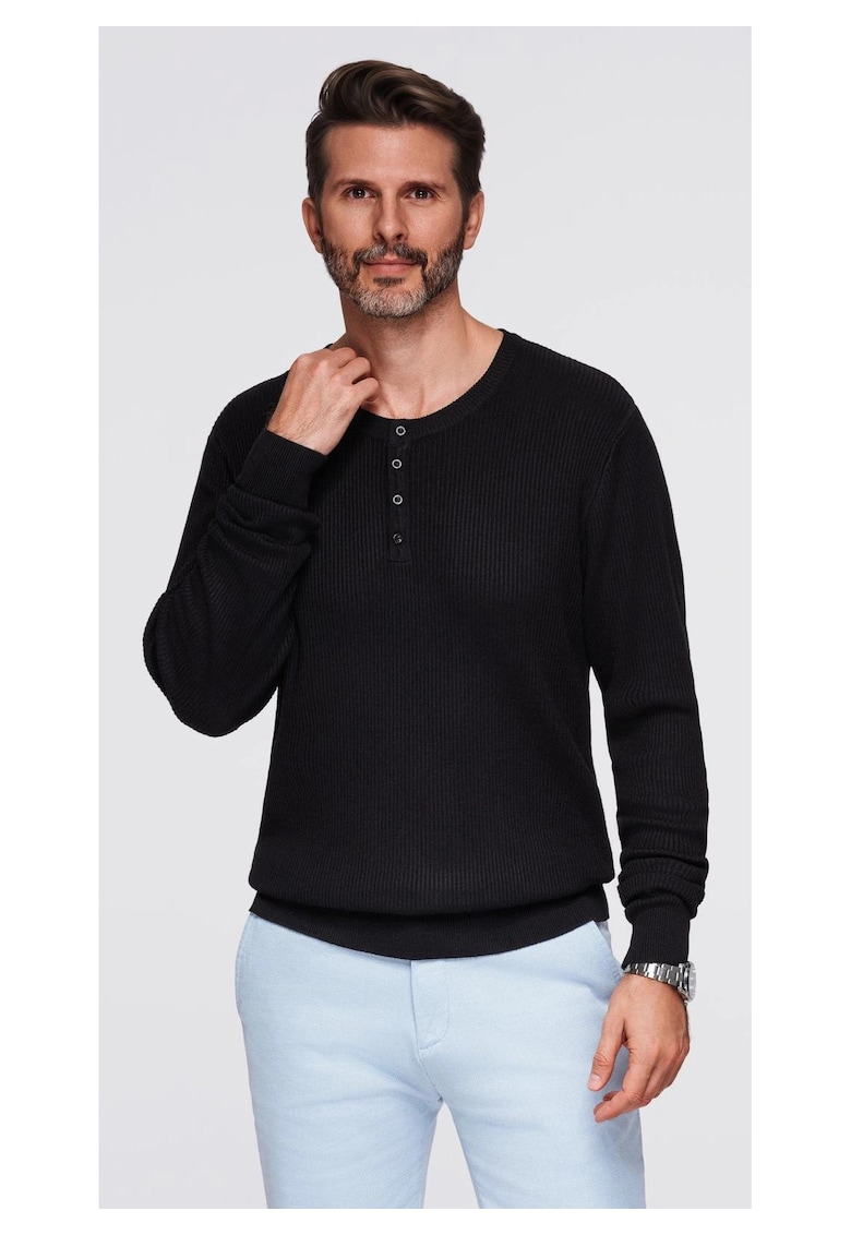 Pulover cu nasturi la gat  OM-SWSW-0182