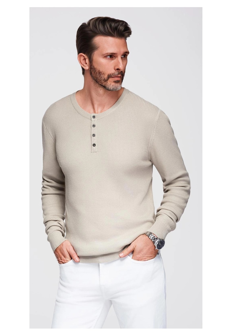 Pulover cu nasturi la gat  OM-SWSW-0182