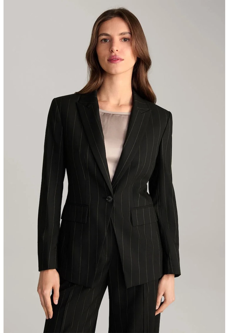 Sacou regular fit la un singur rand de nasturi si imprimeu in dungi