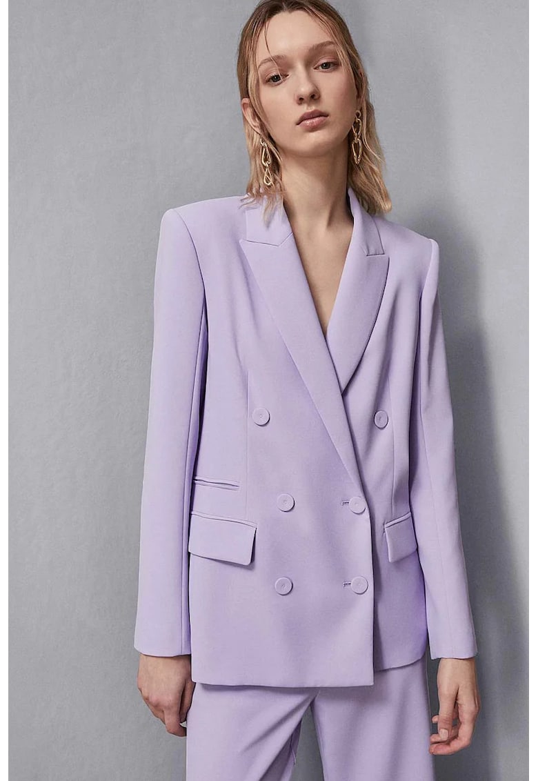 Sacou regular fit cu închidere la două rânduri de nasturi