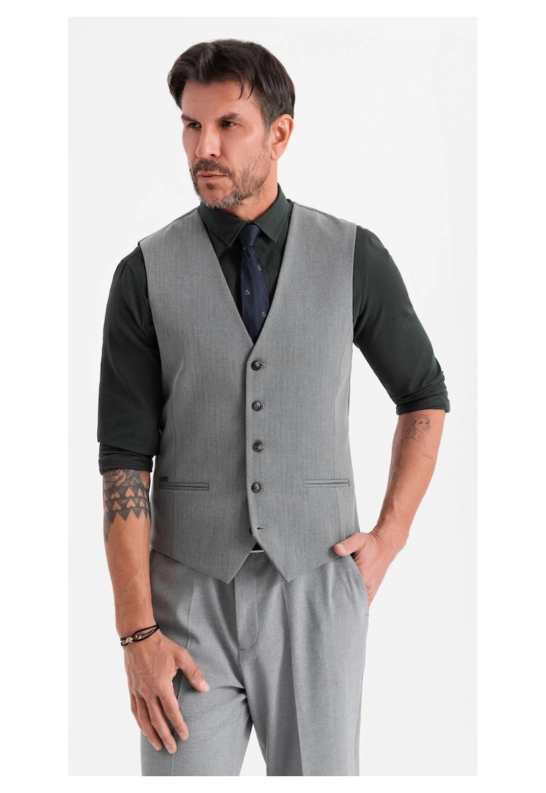 Vesta eleganta cu model in zig-zag SLIM FIT  OM-BLZV-0143