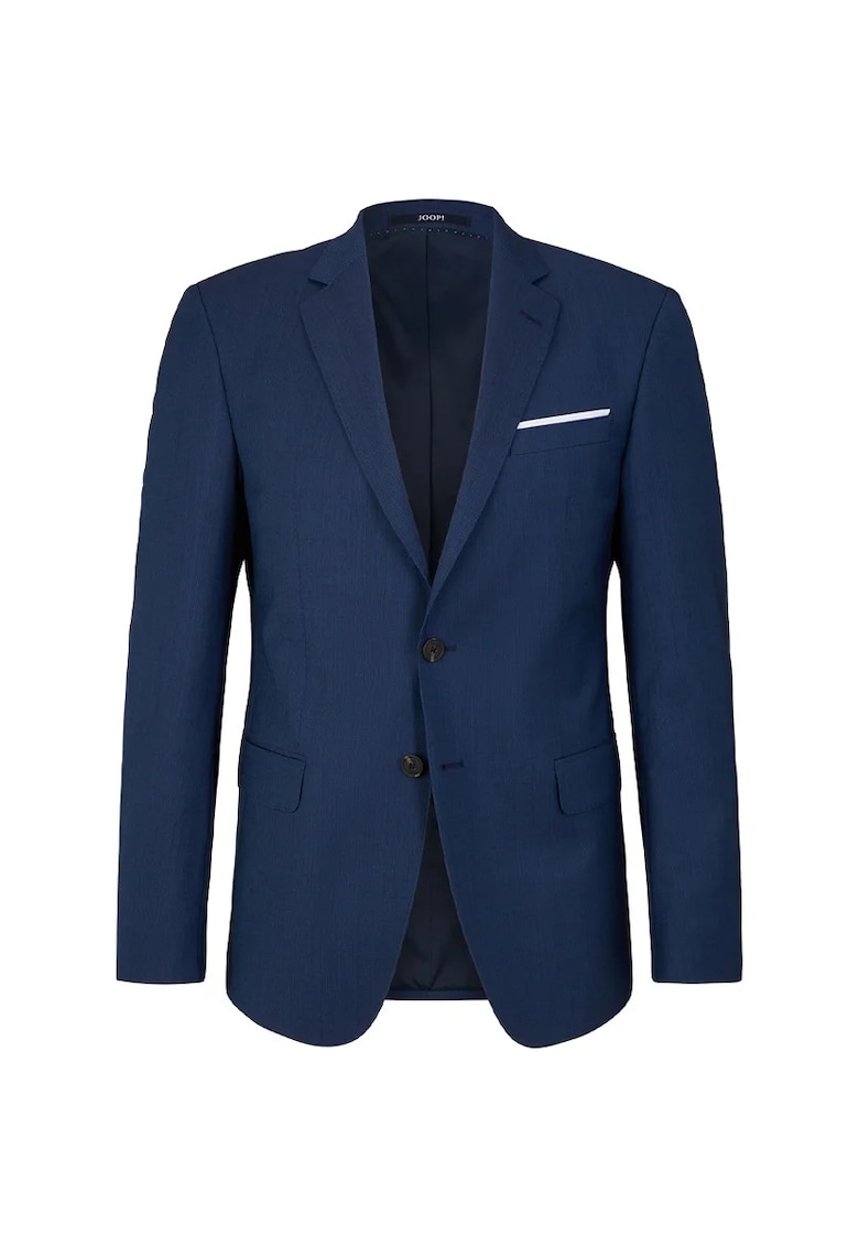 Sacou regular fit cambrat cu inchidere la un singur rand de nasturi - Albastru -