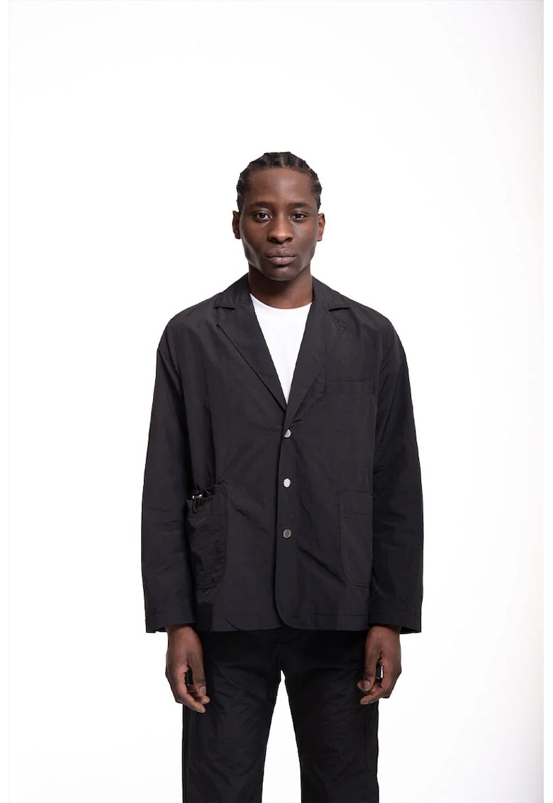 Sacou regular fit - cu buzunare frontale duble și închidere prin capse