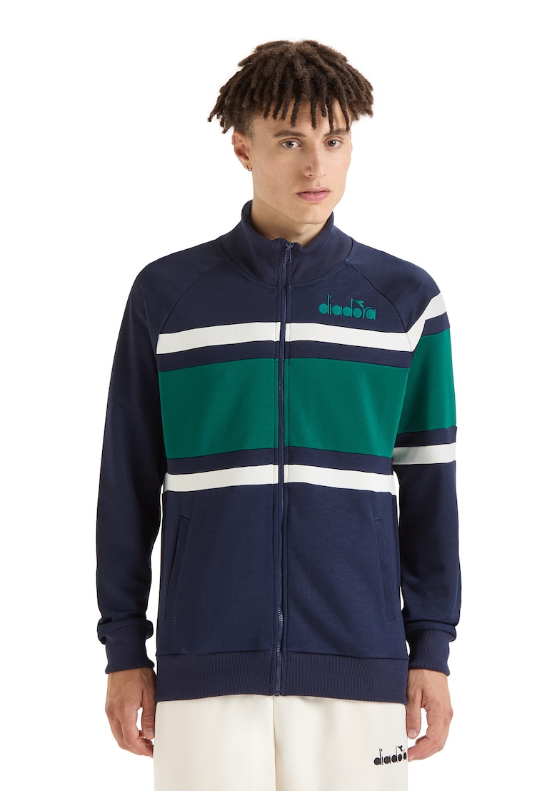 Bluzon din bumbac cu model colorblock