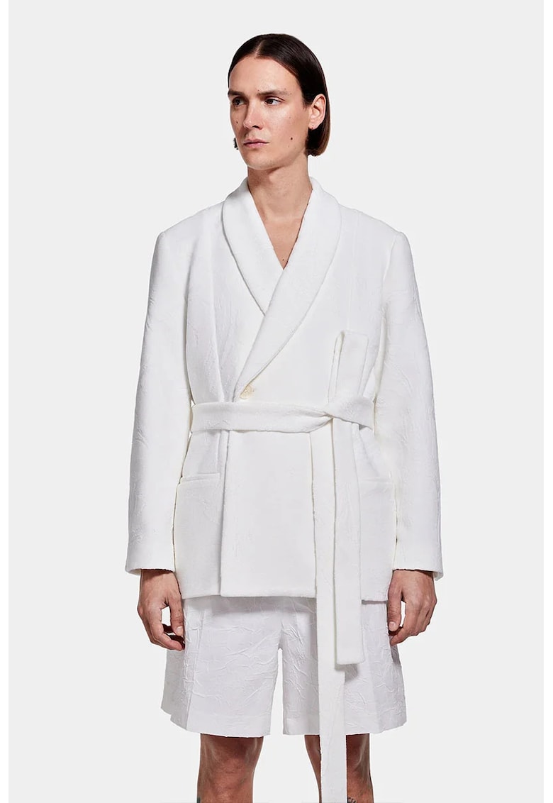 Sacou tip kimono - cu cordon în talie Sacou tip kimono - cu cordon în talie