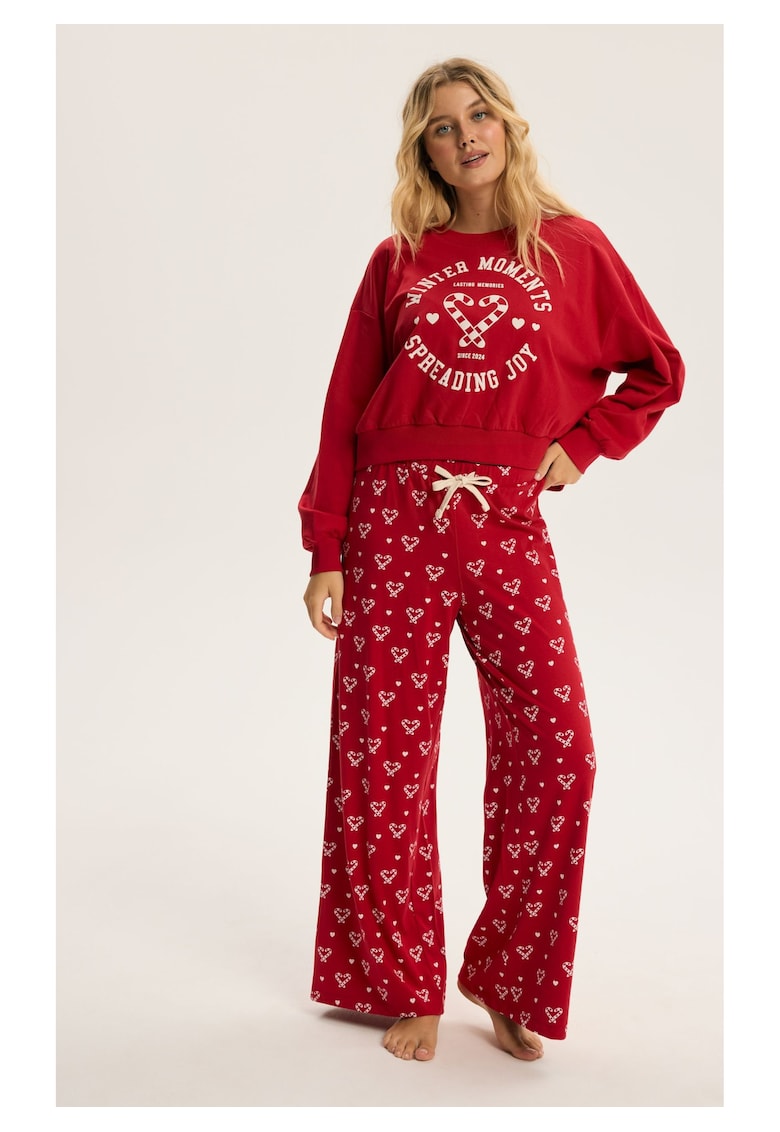 Pijama dama Rosu Berry - Craciun