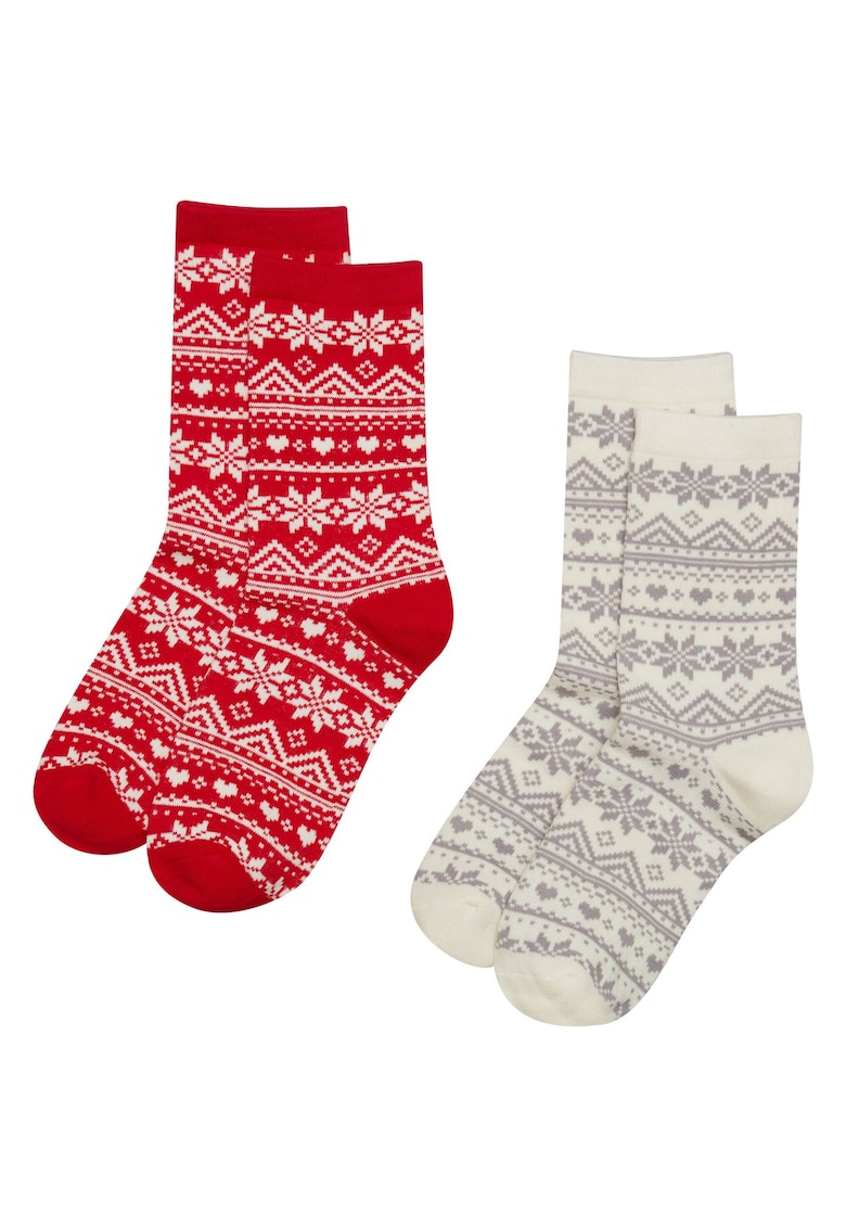 Sosete dama - de Craciun rosu-alb Hygge