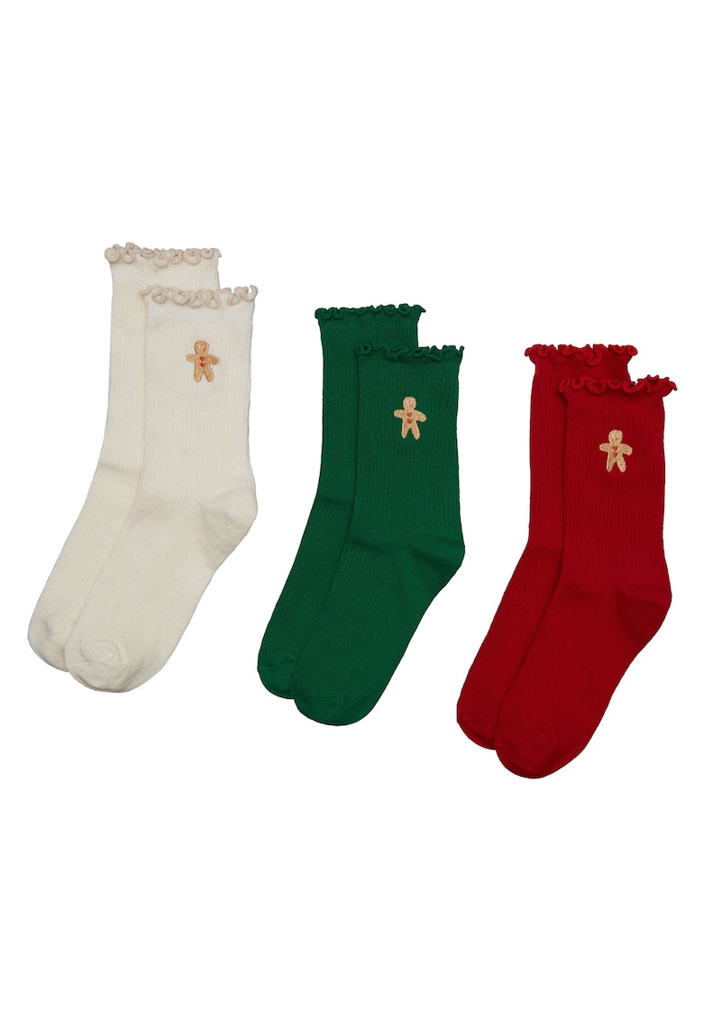 Sosete dama - de Craciun verde - rosu - alb Cinnamon