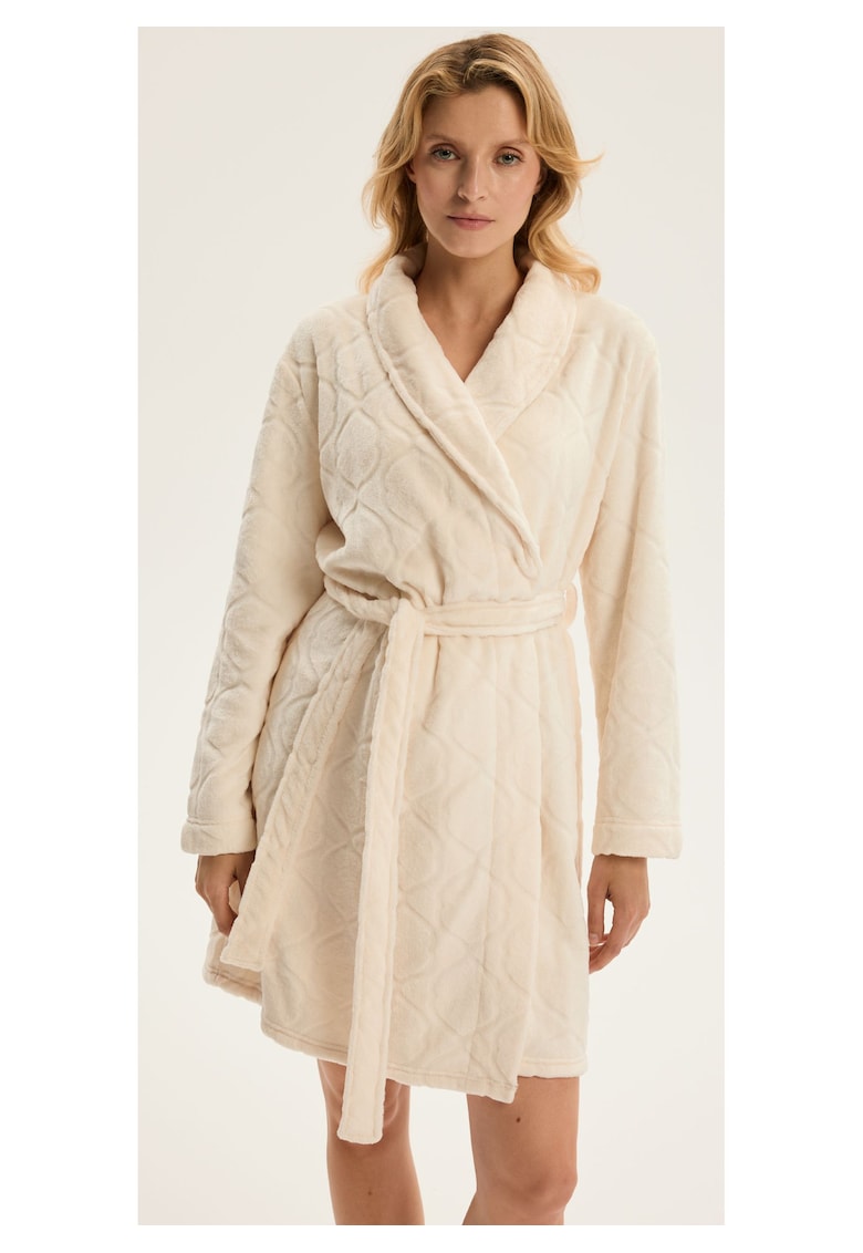 Halat de baie dama Alb Crem Risa L/XL Halat de baie dama Alb Crem Risa L/XL