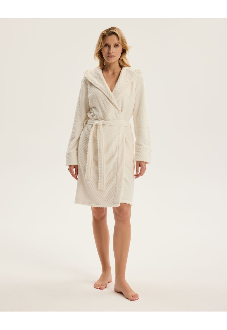 Halat de baie dama Alb crem Coriso