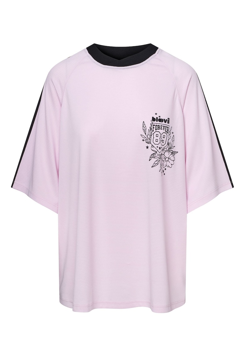 Tricou dama oversize roz pastel Loomy