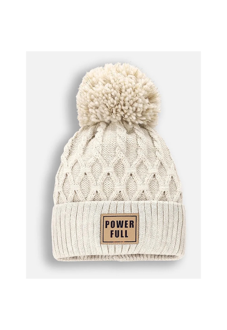 Caciula de iarna cu ciucure si model in relief